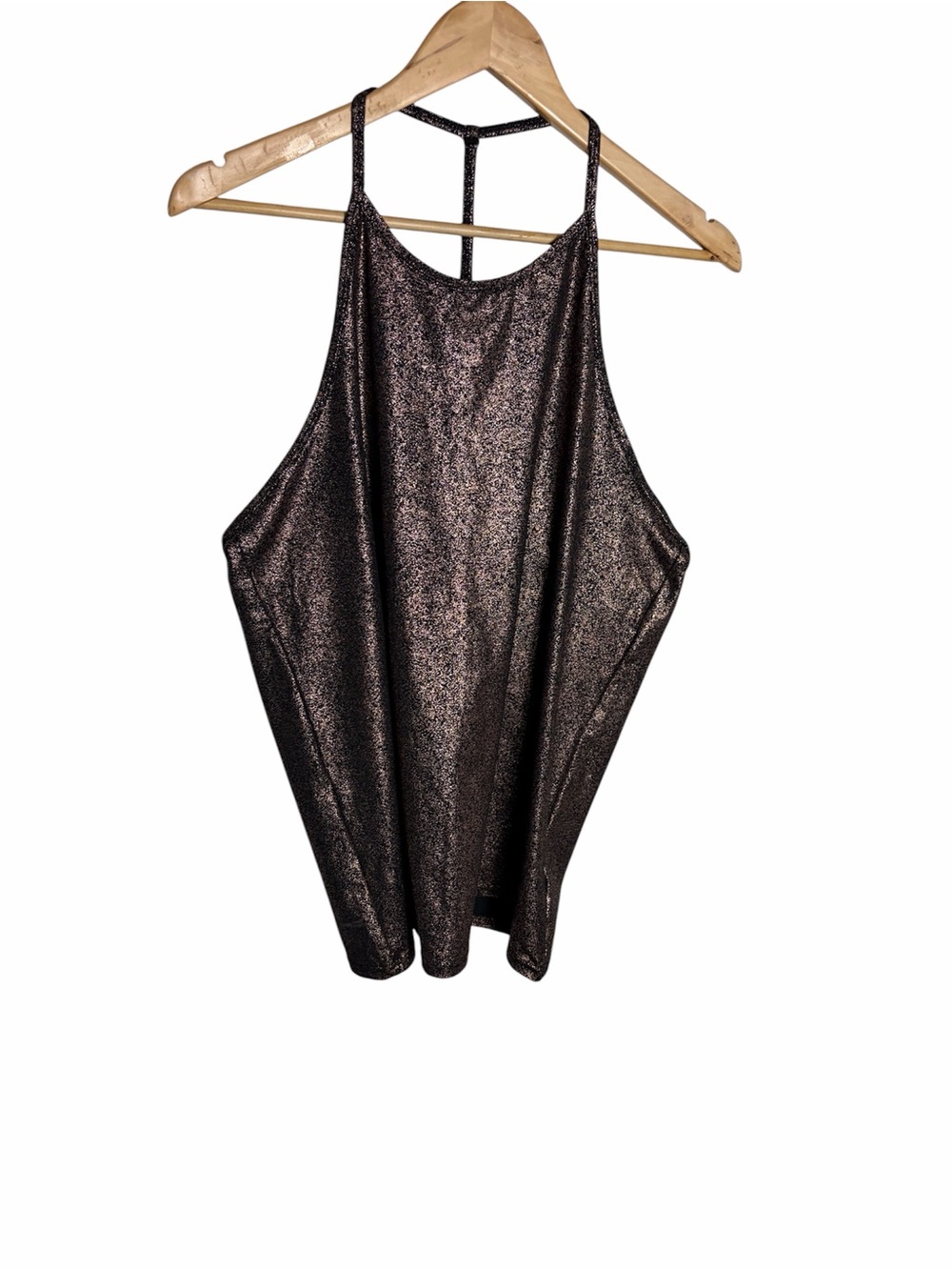 NWT Fabletics Ciara tank dip it low copper sparkle size XXL (16-18)
